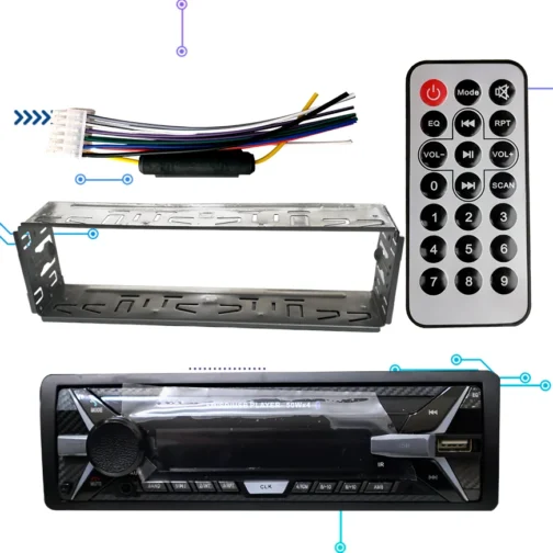 AUTORADIO MODELO MP3 50Wx4 FM MP3 BT USB CAR AUDIO Mascarilla Desmontable - Imagen 3