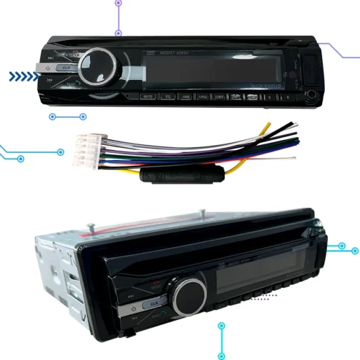 AUTORADIO BLUETOOTH MODELO MCX-69OUB 60Wx4 FM MP3 BT USB DVD CAR AUDIO Mascarilla Desmontable - Imagen 3